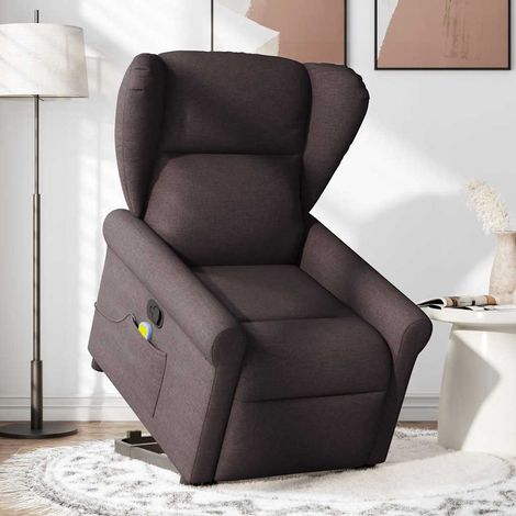 Maison Exclusive - Massagesessel mit Aufstehhilfe Dunkelbraun Sto