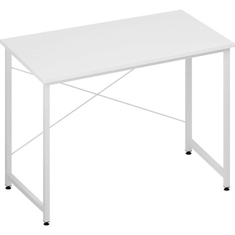Woltu – Bureau d'angle en bois composé 100x75x50cm – Table informatique blanche – Design ergonomique pour espaces de travail modernes