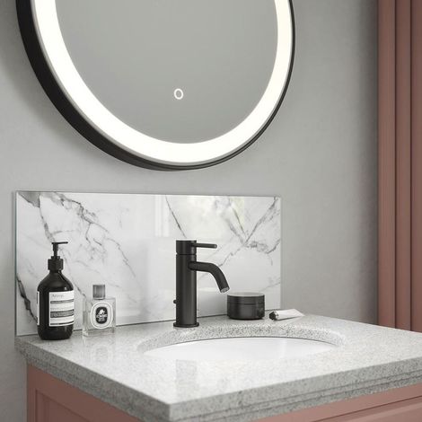 Splashback Carrera Marble Glass Bathroom Backsplash 250mmx500mmx4mm