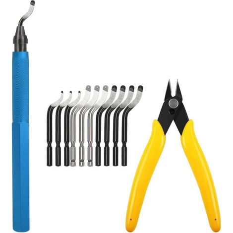 Outil d'ébavurage avec 10 lames différentes avec pince coupante latérale pour bricolage, modélisme, imprimante 3D, art, plastique (1/5)