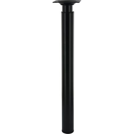 Pata de mesa, barra y encimera ajustable de 300 a 500 mm en aluminio negro (1/3)