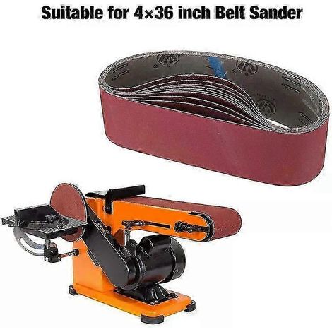 10 Stück 4 x 36 Zoll Aluminiumoxid-Schleifbänder, Hochleistungs-Schleifbänder, Mehrzweck-Schleifbänder, passend für Bandschleifer – JXLGV (1/5)