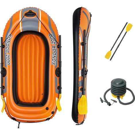 Bestway Hydro-Force Raft 188x98cm con 3 cámaras de aire bote hinchable con remos (1/5)