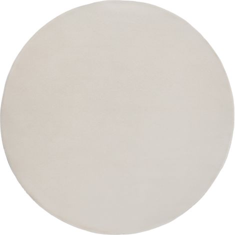 Alfombra redonda de pelo sintético salón oficina moderno 160 x 160 cm pelo largo beige claro Vantira (1/5)