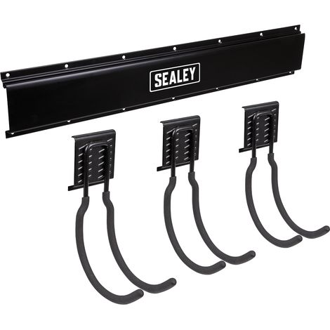 Sealey APHKIT8 Wall Mounting Storage Rail with 3 Large Hooks