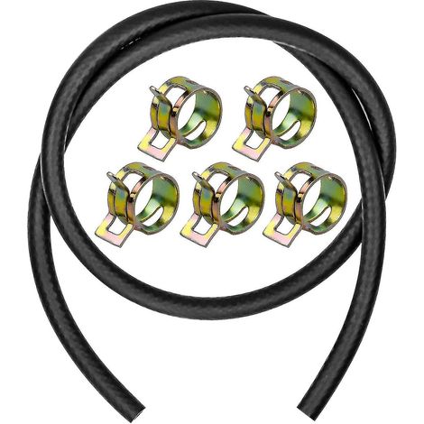 Fuel Hose 1 Meter 7mm Gasoline Hose Kit With 10 Clamps Fuel Line Gasoline Hose For Small Engines Motorcycle Marine Gas Diesel Gasoline (1/3)