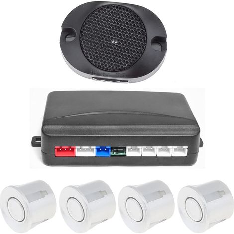 4 Sensors Buzzer Parking Sensor System with Audible/Waterproof Alarm Car Rear Assist (Silver) (1/5)