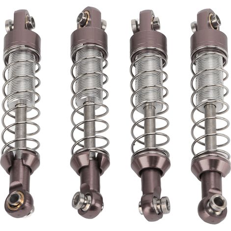 2 Amortisseurs Métalliques Universels RC avec Supports pour WPL C14 - Amélioration Suspension Voiture Télécommandée - Couleur Titane (1/5)