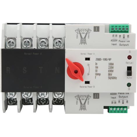 Commutateur Transfert Automatique 4P 220V Dual Power pour Alimentation Secours Groupe Électrogène (1/5)