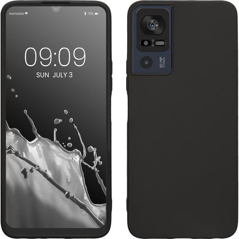 Housse Compatible avec TCL 40 SE Coque - Housse de téléphone Protection Souple en Silicone - Noir Mat (1/5)