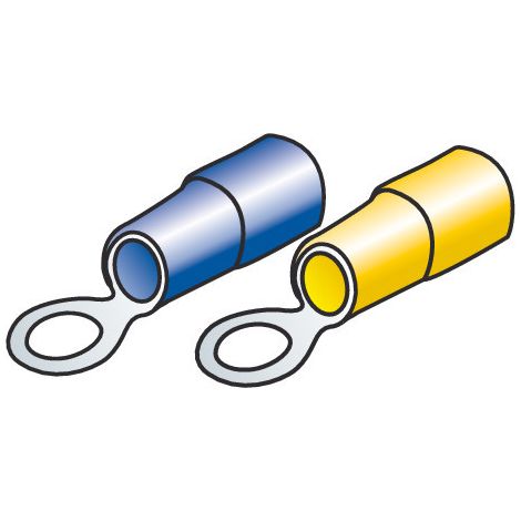 Kit 40 terminali-capicorda ad anello - Giallo/Blu (1/3)