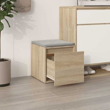Commode à Tiroirs en Bois d'Ingénierie Couleur Chêne, Meuble de Rangement 40,5 x 40 x 40 cm, Coffre de Stockage Compact pour Salon, Chambre ou Bureau (1/5)