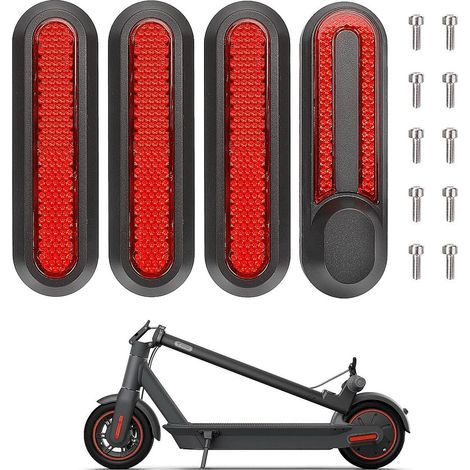 enjoliveurs en avec réflecteurs compatible pour Trottinette électrique M365 1S Pro2 4 pcs Plastique Rouge (1/5)