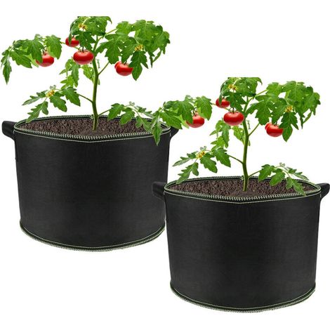Sacs de culture de plantes en tissu de grande capacité de 10 gallons, Pots de culture à main, conteneur de plantation de légumes de jardin, 2 paquets