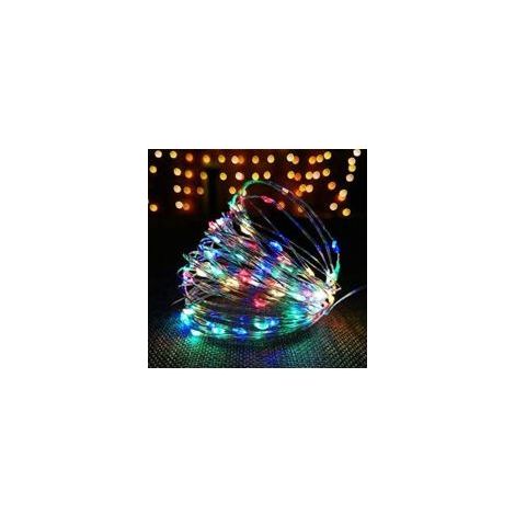 Stringa luminosa a LED con filo di rame, 100 LED, con porta USB, 10 m, 8 programmi per feste, Natale, Halloween, matrimoni (multicolore) (1/5)