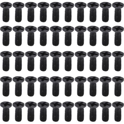 50 Vis à tête fraisée cruciforme DIN 965 galvanisées noires - Kit d'assortiment M3x8 (50 pièces)