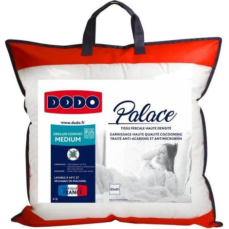 DODO Oreiller Percale Anti-Acariens PALACE - 65 x 65 cm (1/3)