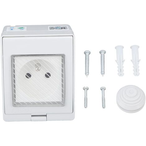 IP55 Wasserdichter WLAN-Smart-Stecker, App-Fernsteuerung für den Außenbereich/Badezimmer, 100–240 V, 16 A, französischer Stecker (1/5)