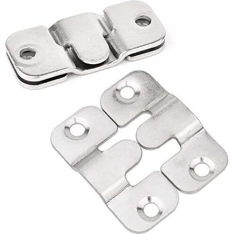 Crochet pour cadre photo, fixation intégrée pour meuble avec support de montage, crochet de suspension photo en métal massif pour fixation sur table, photo ou miroir (10 paires) (1/5)