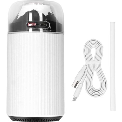 Mini humidificateur portable 300ml 2 en 1 avec veilleuse USB pour voiture et bureau, brumisateur blanc 5V (1/5)