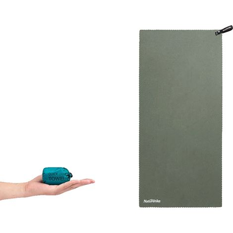 Telo da bagno ad asciugatura rapida, leggero, 40x80 cm, verde. (1/2)