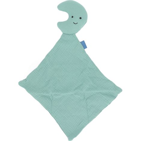 Lot doudou bébé forme lune en coton doux, respirant et mignon, couverture de sécurité pour nourrisson, carton animé (1/5)
