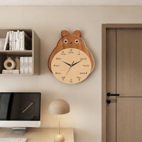 Horloge murale créative Totoro grand format 4249cm silencieuse à quartz 42 49cm réf 8336 800 g – Livraison gratuite