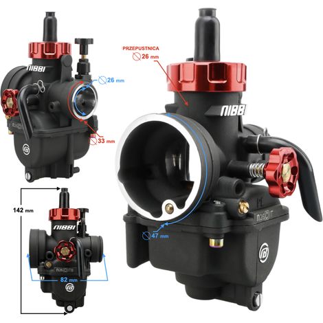 Carburateur de course NIBBI PE26 26 mm, variante 2 (1/3)