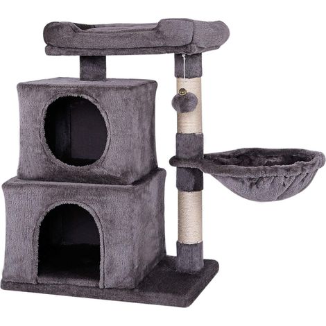 lionto Tiragraffi per Gatto Albero Tiragraffi Gatto Gioco Giocattolo Gatti Altezza 70 cm, Grigio Scuro (1/5)