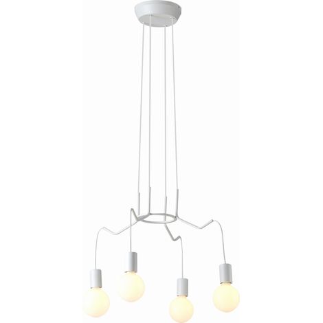 Lampadario Candellux Basso 34-71002 bianco industriale 4xE27 (1/3)