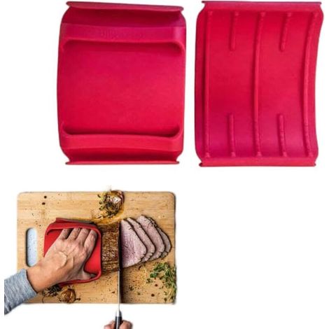Set di 2 guanti da forno e presine in silicone - Guanti termici antiscivolo - Extra spessi e resistenti al calore - Per cottura al forno, in cucina e per l'uso nel microonde - Rosso