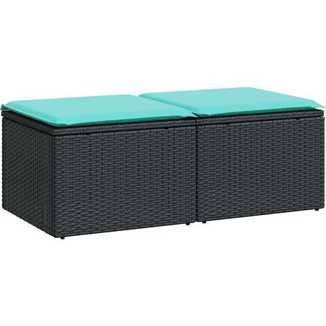 Maison Exclusive - 2-tlg. Garten-Sofagarnitur mit Kissen Schwarz