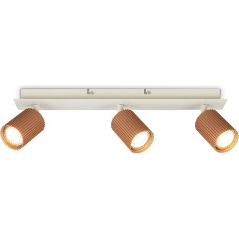 Plafonnier orientable, douille GU10, max. 9 W, spot de plafond, luminaire plafonnier, lustre salon, lumière plafond, lustre chambre, salle à manger, 45 cm, Gris chaud coffee (1/5)