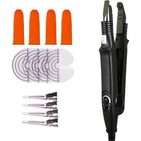 Outils De Liaison Kératine Fer D'extension Cheveux Connecteur Fusion Constant À Température Chaleur Professionnelle Gain Temps Efficace(Black kit) (1/5)