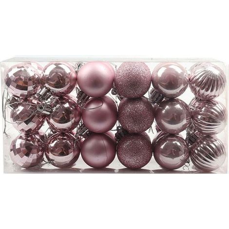 Jeffergarden 36 pièces/ensemble 4CM boules de nol décoration d'arbre de nol boules en plastique de nol incassables ornements pour décor d'anniversaires et de fêtes-DOU