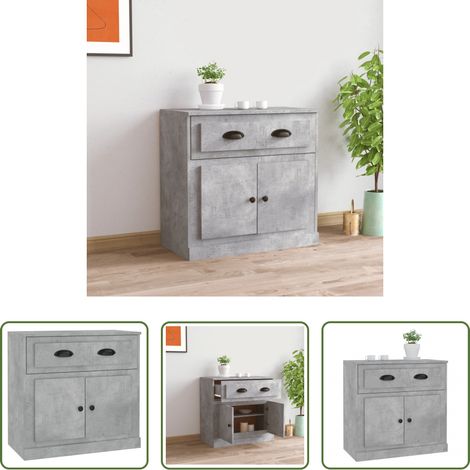 Betonfarbe - Sideboard Betongrau 70x35,5x67,5 cm Holzwerkstoff (1/5)