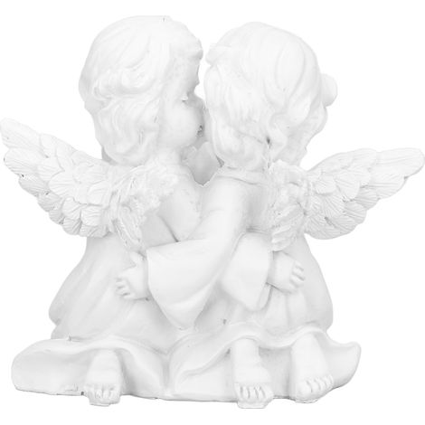 Statue d'Ange en Résine Synthétique Blanche, Forme d'Étreinte, Décor de Bureau - Ange Gauche (1/5)