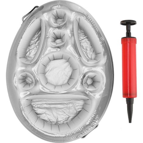 Aufblasbarer Getränkehalter aus PVC, schwimmende Poolschale für Obst, Wein, Handy, Wasser, aufblasbare Eisliege für Poolpartys, Silber (1/5)