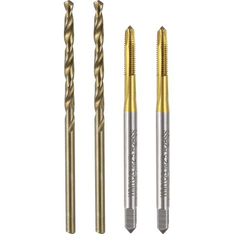 2 taraud M2,5x0,45 revêtement titane + 2 foret hélicoïdaux 2,1mm (1/5)