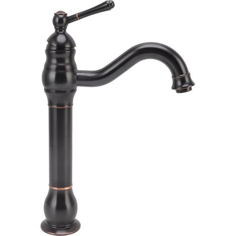 Robinet de style rétro européen en laiton, facile à contrôler, à poignée unique, avec flexible d'eau chaude et froide. (1/5)