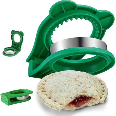 Coupe-sandwichs et scelleuse en acier inoxydable, de couleur verte, pour le pain, les boîtes à lunch, les biscuits et les produits du petit-déjeuner.-AquaForge (1/4)