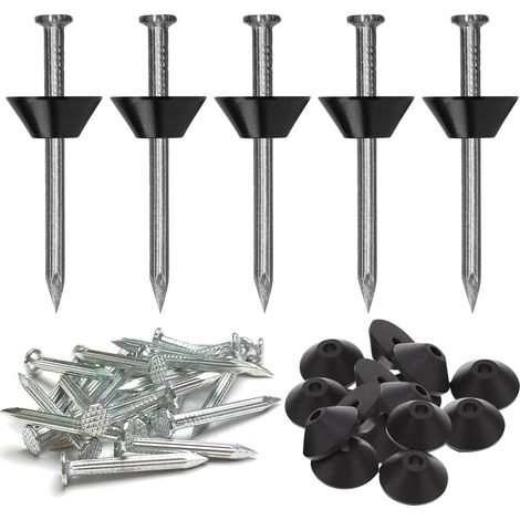 200 Pièces Clous D'étanchéIté pour Membrane Alvéolée, Clous en Aluminium Alvéolés 3 × 30 mm, Boutons de Montage avec Clou, pour Profil D'extrémité de Lit Surélevé en Aluminium Alvéolé (Argent) (1/5)
