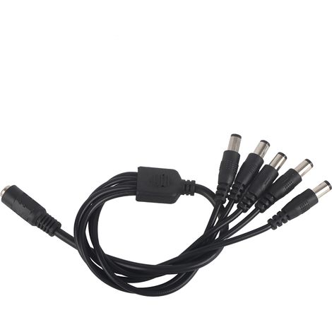 Câble diviseur d'alimentation 5.5x2.1mm, 1 femelle vers 5 mâles, pour caméra CCTV et extension (1/5)