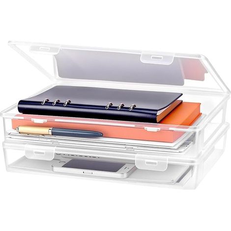 Boite de Rangement avec Couvercle Boîtes de Rangement en Plastique Boîte de Rangement Transparente Boite Plastique avec Couvercle (31x22x5 cm) (1/3)