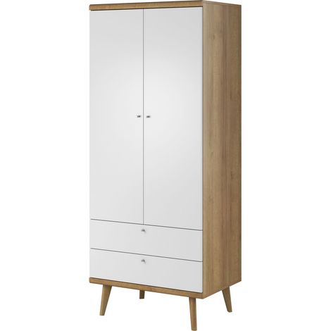 Tendencio – Armoire scandinave 80 cm – Penderie en bois – Rangement élégant pour séjour ou entrée – Design moderne et épuré