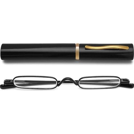 Mini lunettes de lecture pour femmes et hommes, format de poche compact (noir) (1/5)