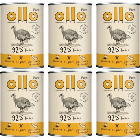Ollo Pure Turkey Pâtée pour Chien 6x850g (1/2)