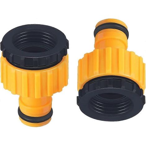 Connettore 2 in 1 in plastica per tubo da giardino – Filettatura BSP da 3/4" e 1/2" – Adattatore per rubinetto filettato (confezione da 2) (1/5)