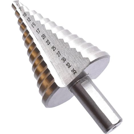 Foret étagé HSS 4241 de 5 à 35 mm, 13 étapes trapézoïdales droites pour perceuses électriques et outils électriques (1/5)