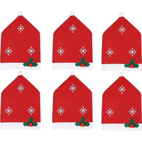 MINKUROW Set Di 6 Coprisedie Natalizie 50x60 Coprisedie Natalizie Per Feste Natalizie Coprisedie Per Cappello Da Babbo Natale Coprisedie Natalizie Coprisedie Per Decorazioni Da Tavola Natalizie (1/5)
